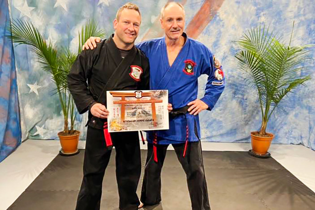 Mark Reding earning 9th degree black belt in American Kenpo Karate